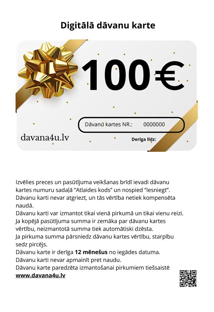 Digitālā dāvanu karte 100 EUR